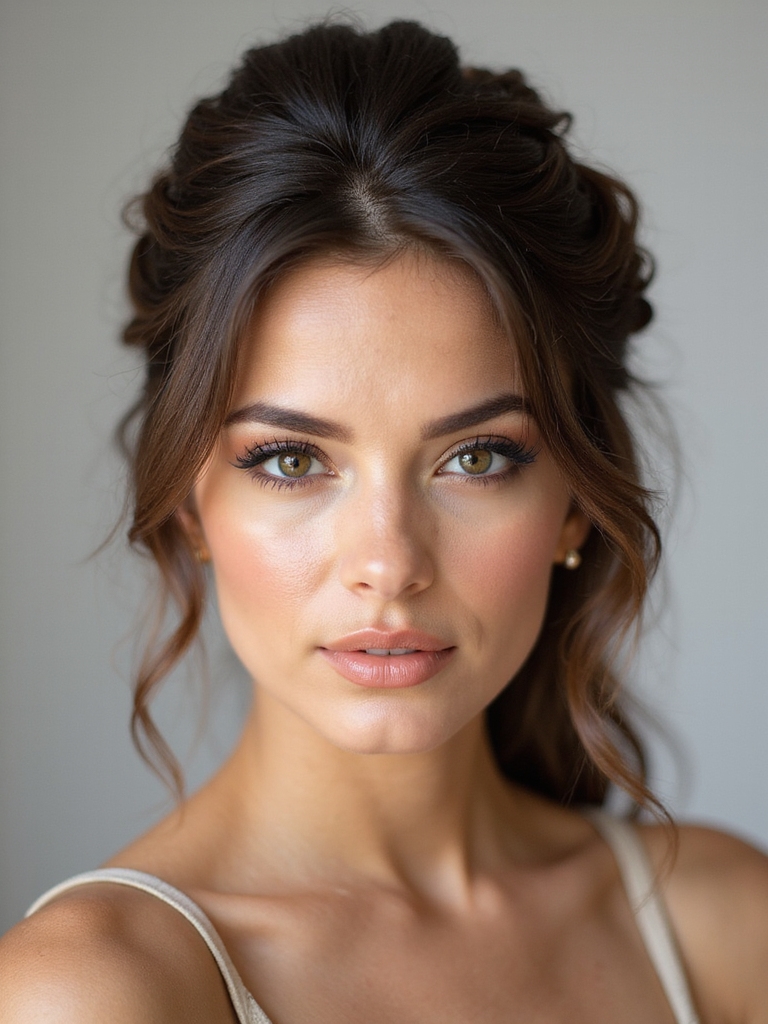 elegant half up loose waves