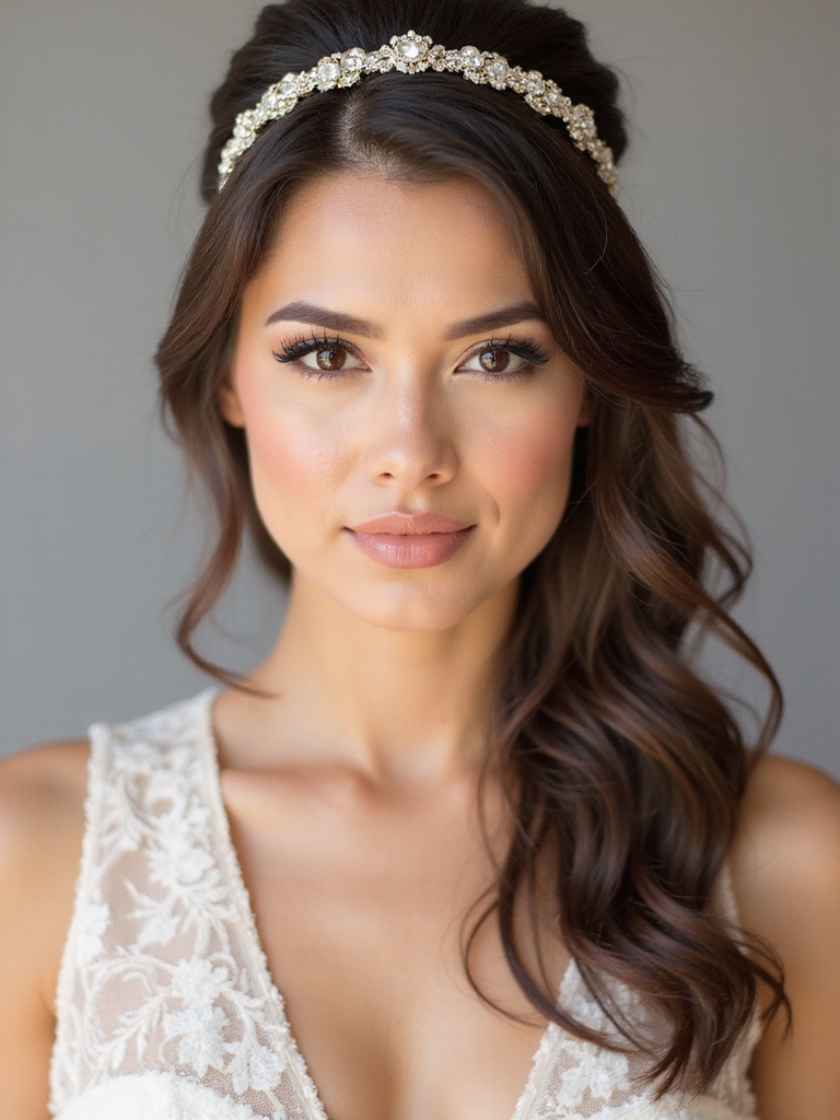 elegant half up wedding hairstyle