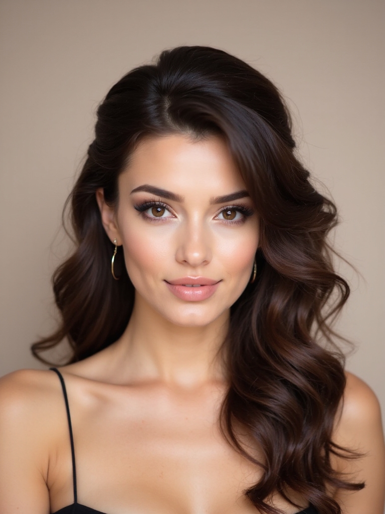 elegant half updo curls