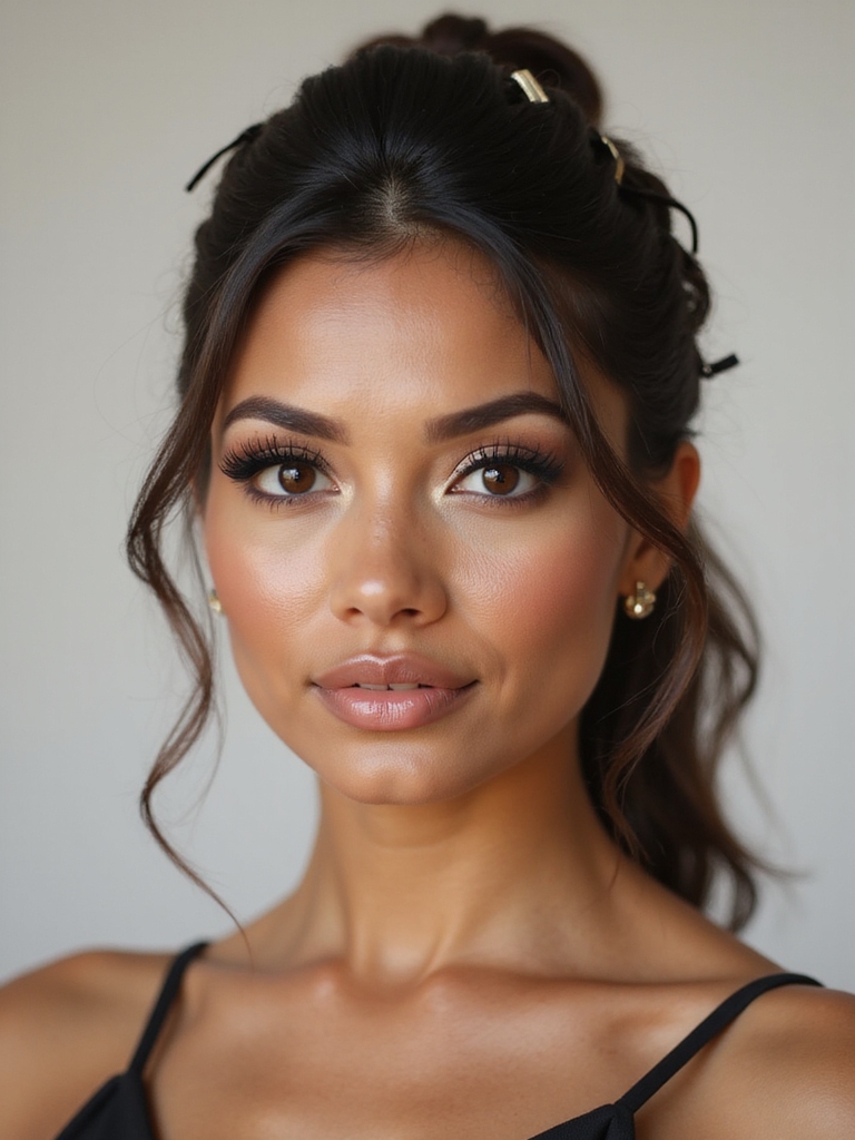 elegant half updo hair clips