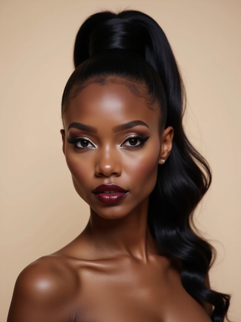 elegant high ponytail styling