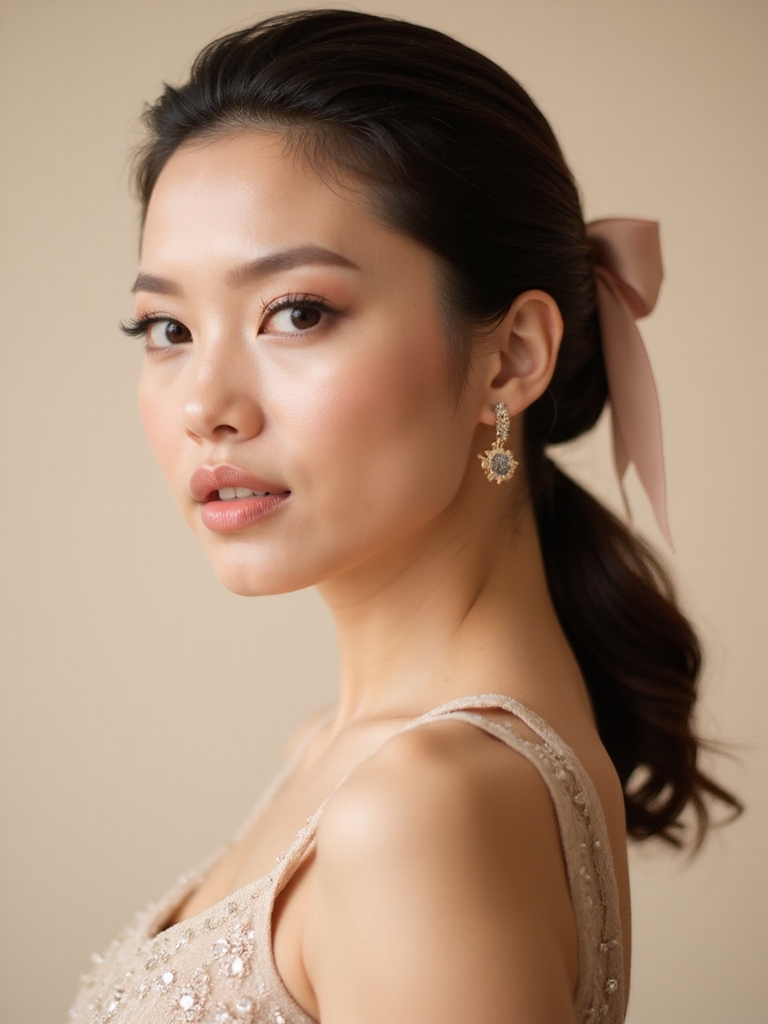 elegant low ponytail style