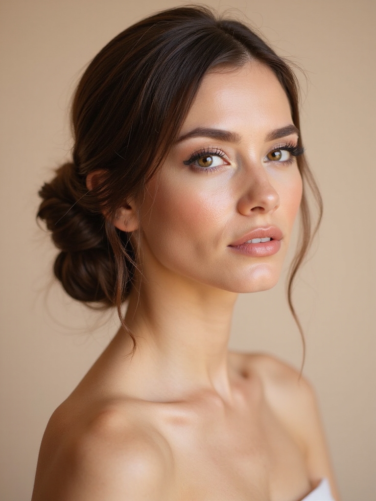 elegant low twisted bun