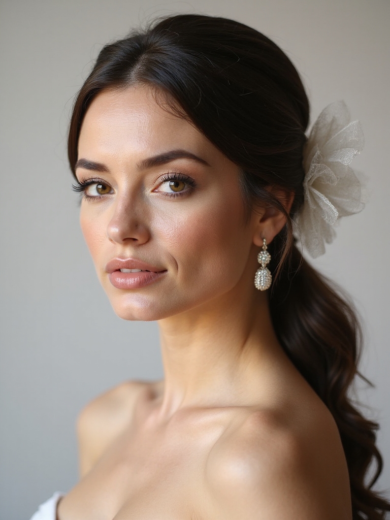 elegant low twisted ponytail