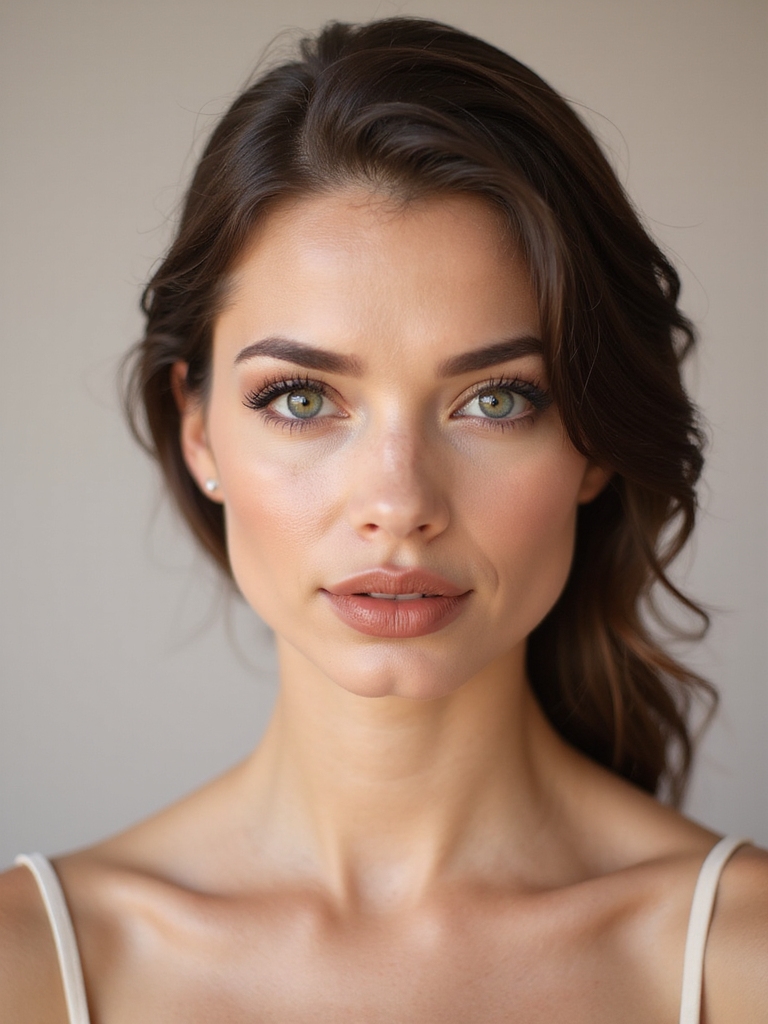 elegant matte lips soft eyes