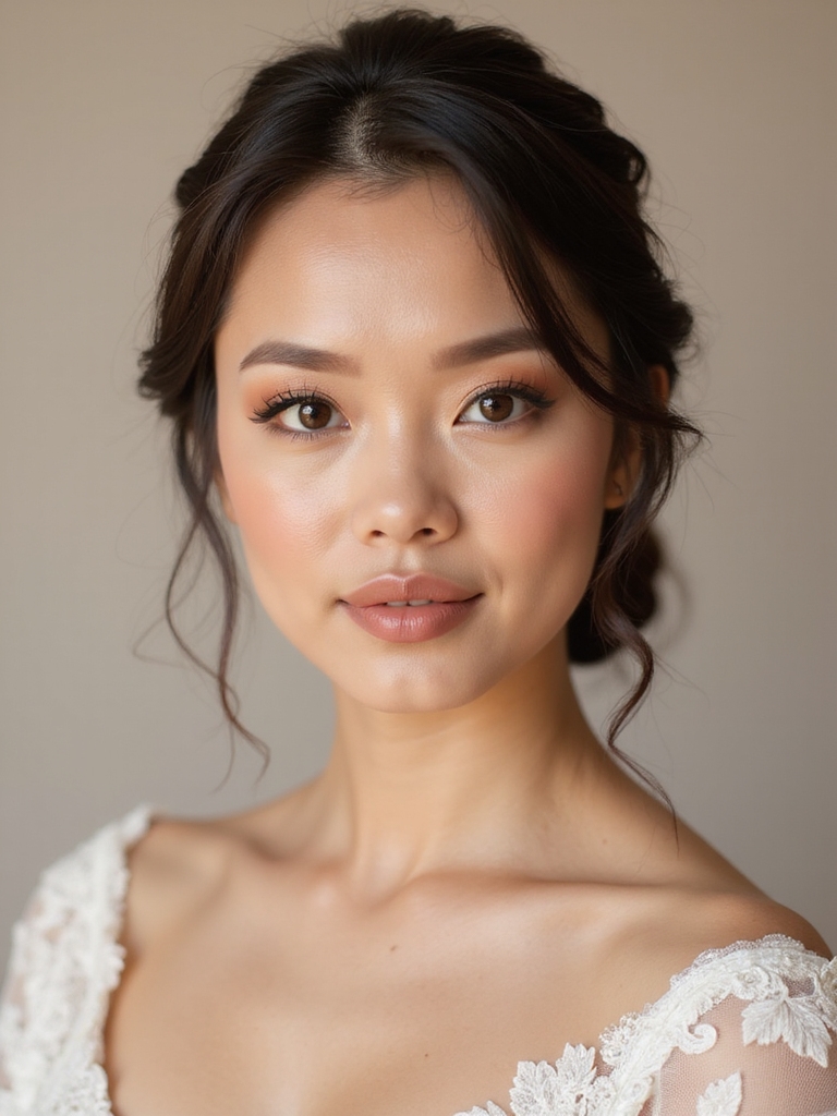 elegant neutral wedding makeup