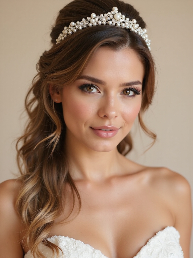 elegant pearl crystal headbands