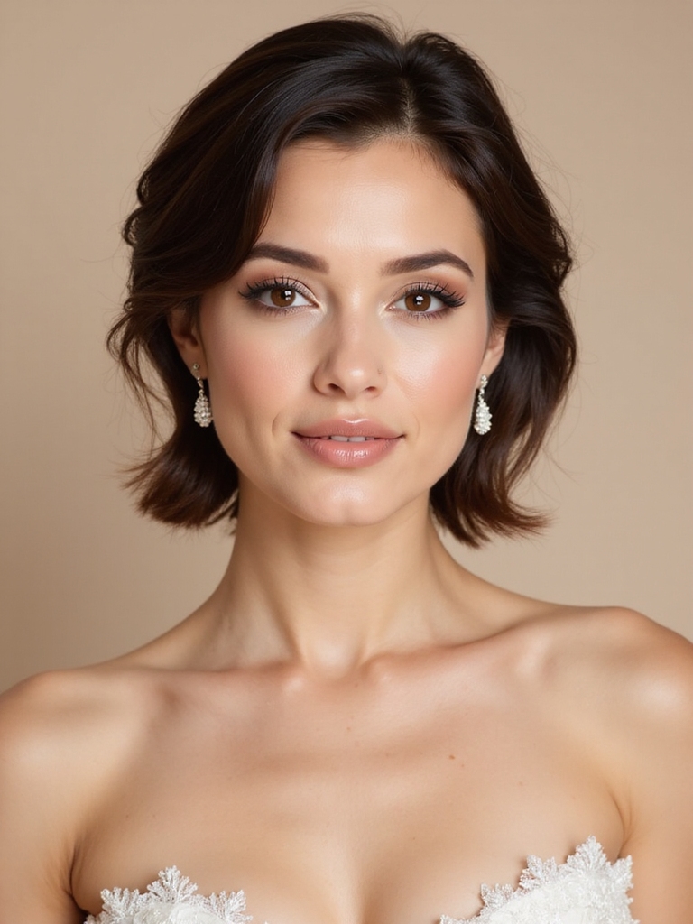 elegant short wedding hairstyle
