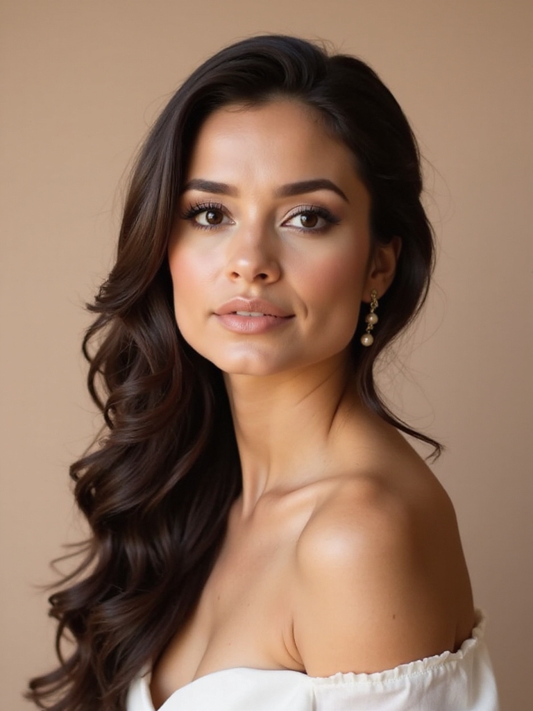 elegant side part loose curls