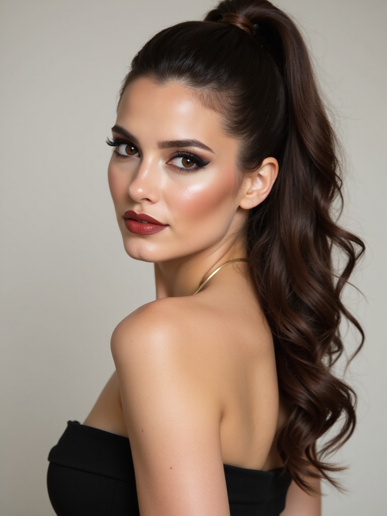 elegant sleek side ponytail