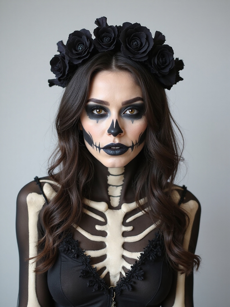 elegant spooky bridal look