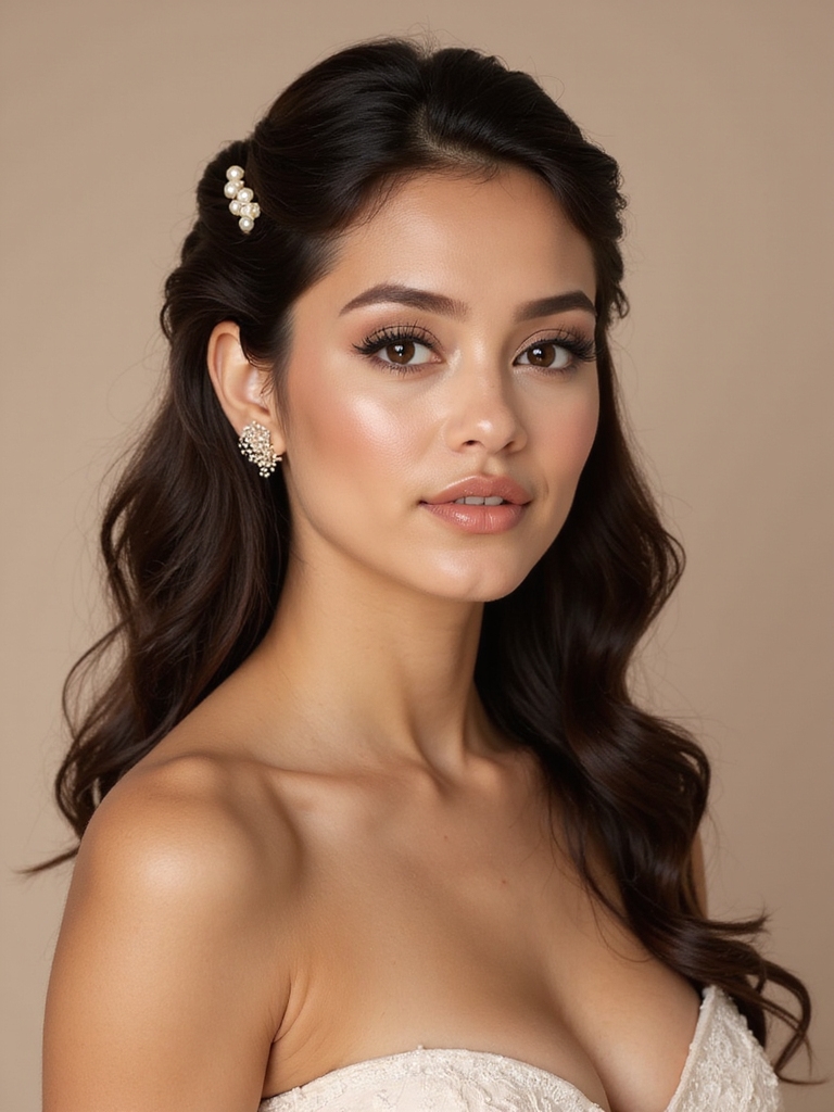 elegant twisted half up style