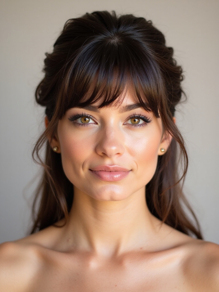 elegant wedding hairstyles with bangs