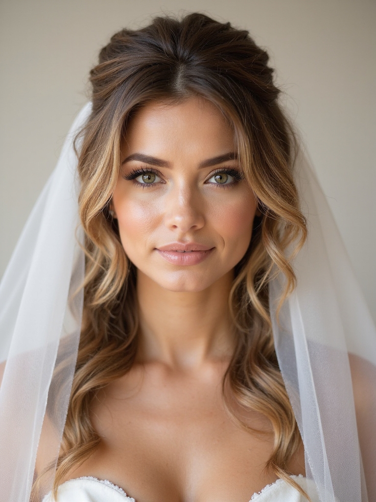 fingertip veil beachy waves