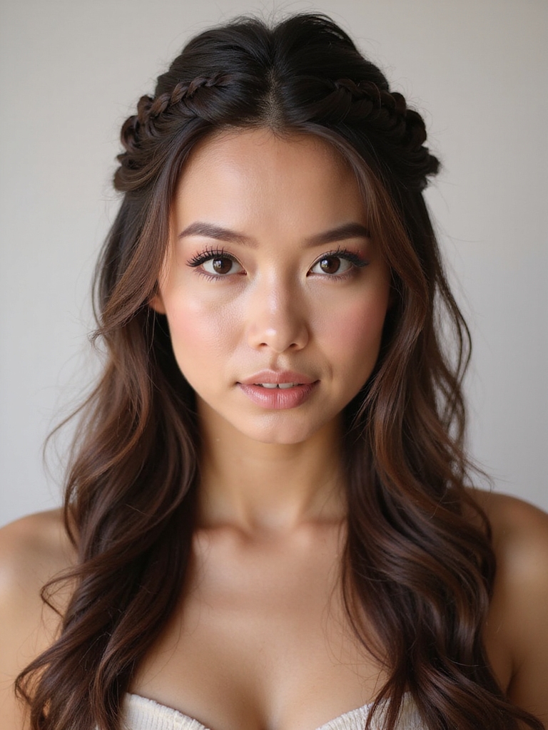 fishtail braid half up hairstyle