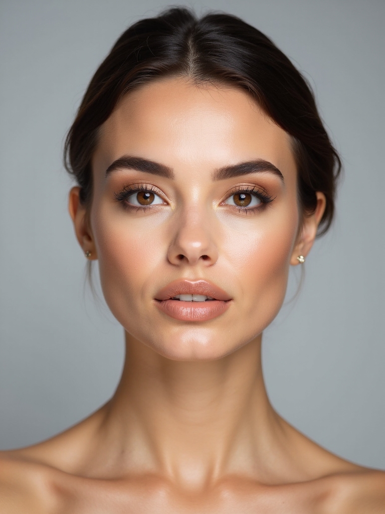 flawless base enhances brown eyes