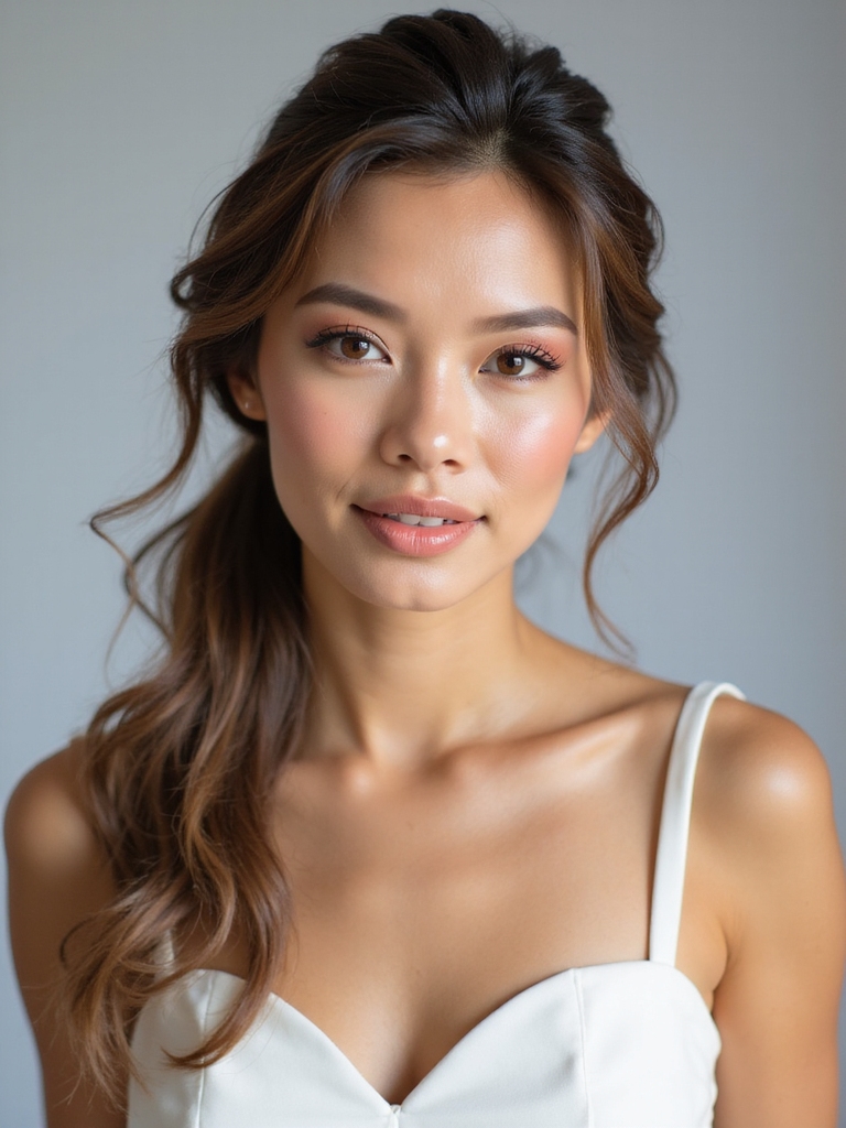 fresh dewy wedding makeup