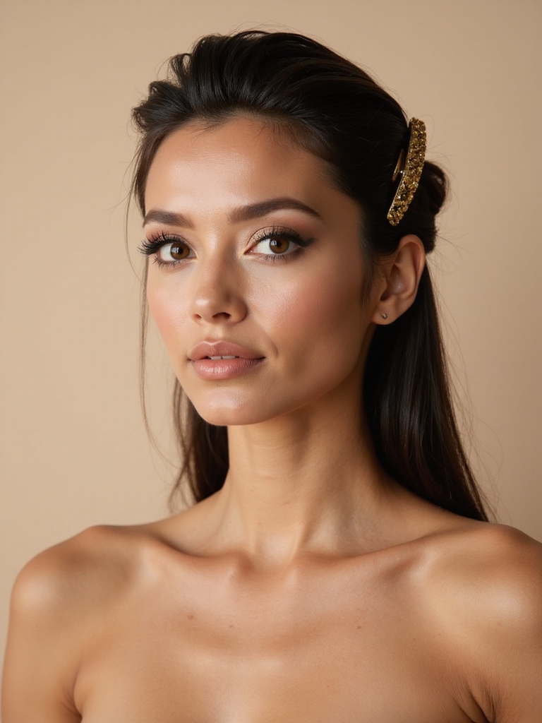 geometric gold hair clip