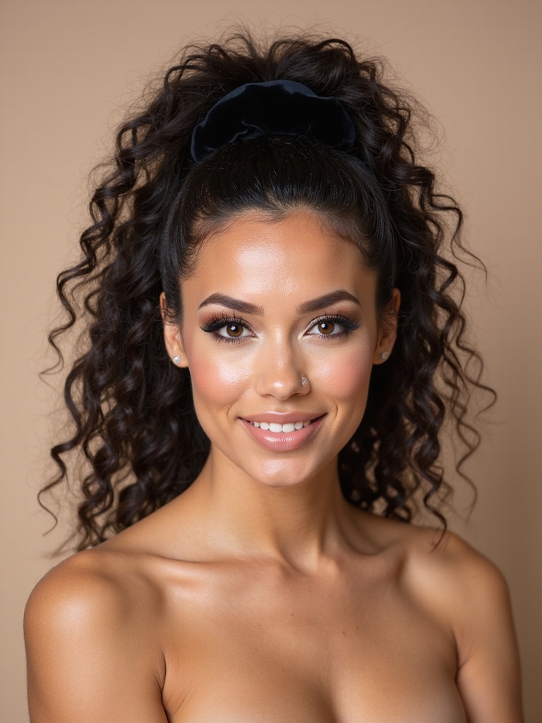glamorous high volume ponytail