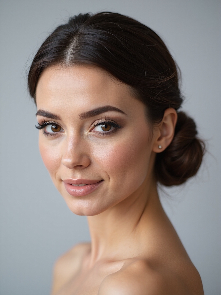 glamorous low bun elegance
