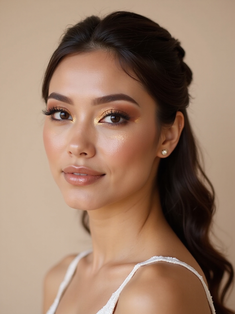glamorous warm bronze makeup