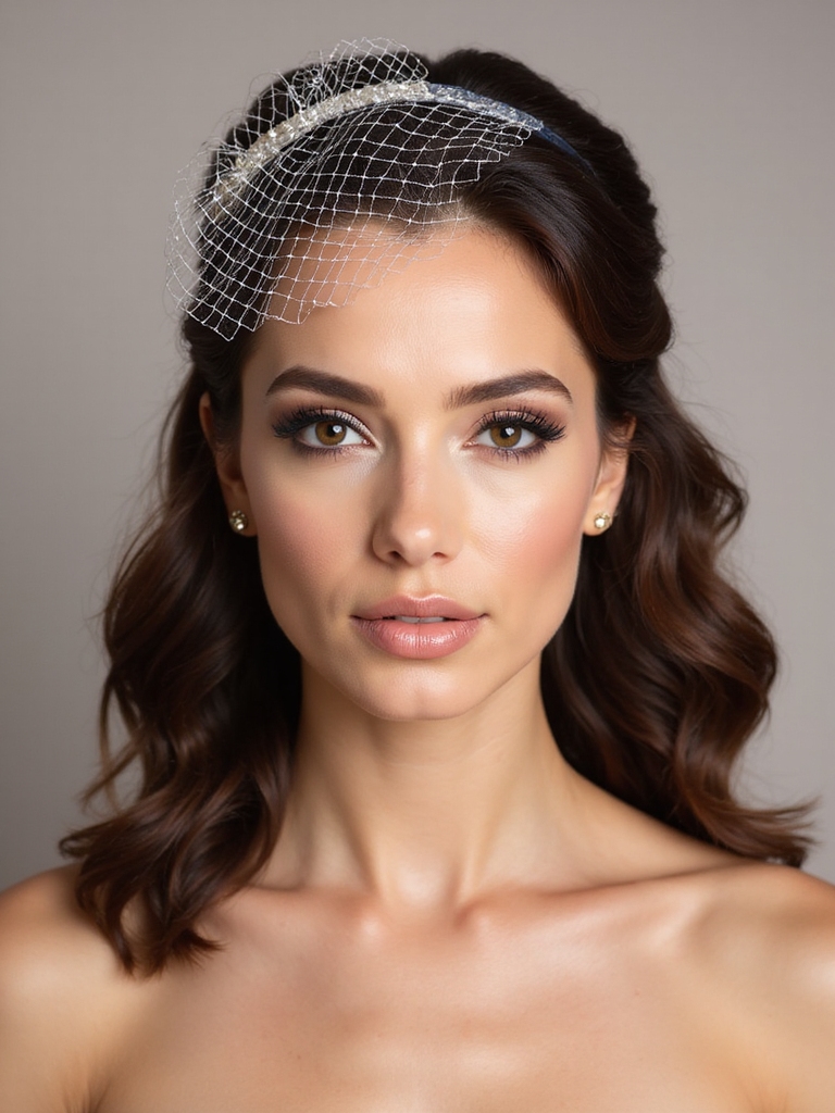 glamorous waves elegant veil