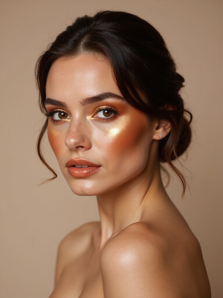 golden copper bronzes highlight glow