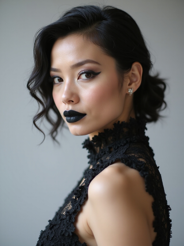 goth bride lip makeup