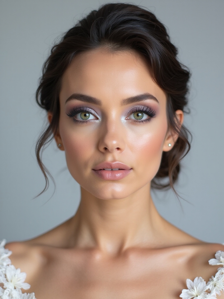 icy blue enhances green eyes