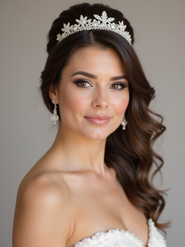 jeweled comb half up hairstyle