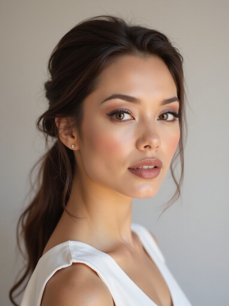 matte lips earth toned eyes