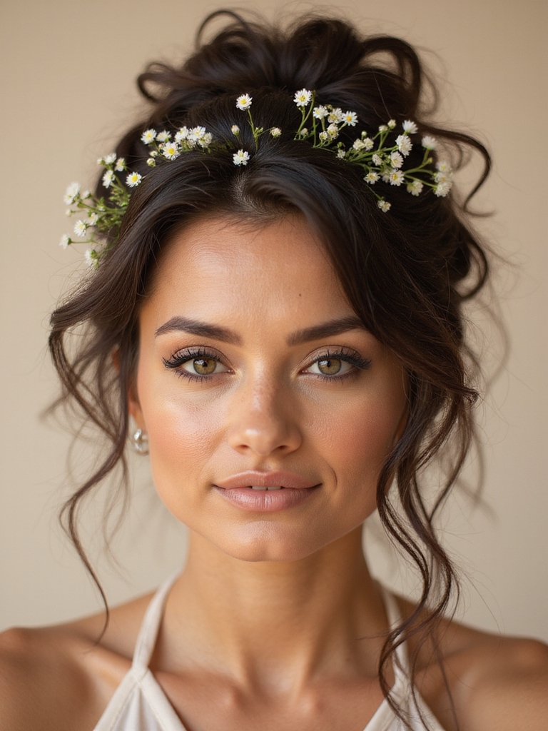 messy boho waves adorned