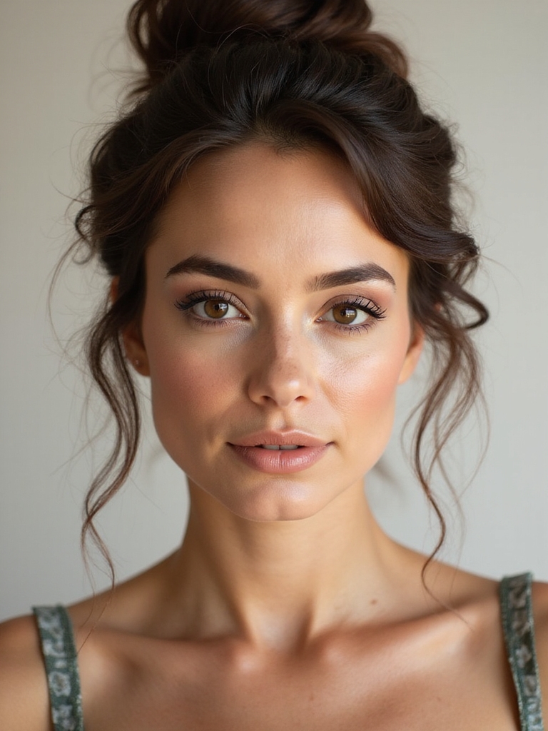 messy buns face framing strands