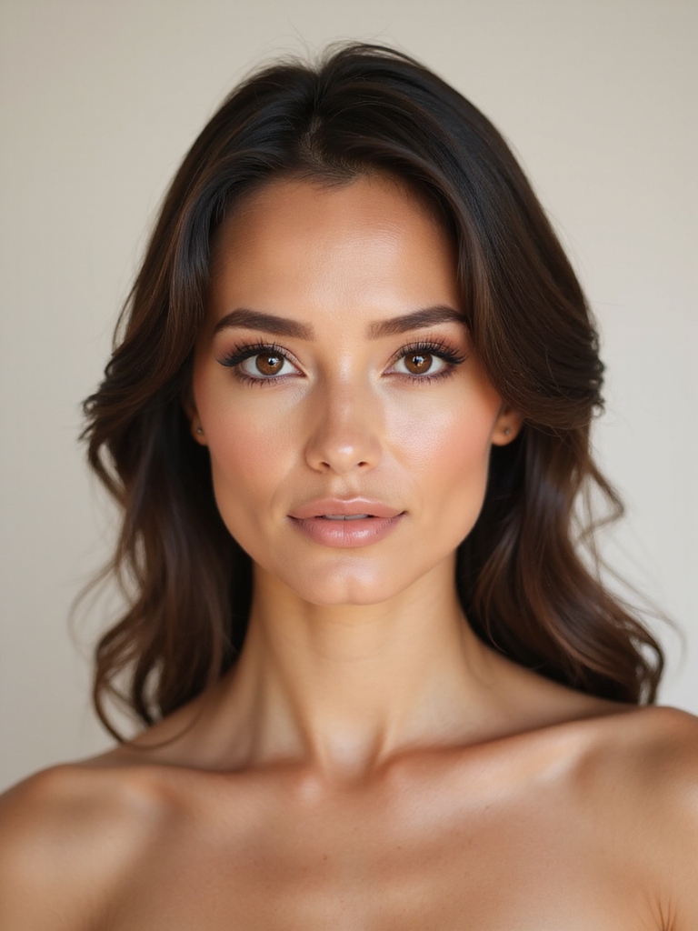 natural glow with highlighter