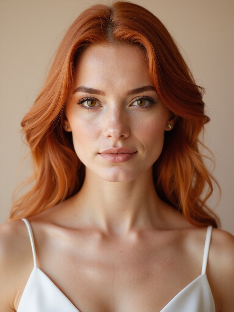 olive skin redhead bridal makeup