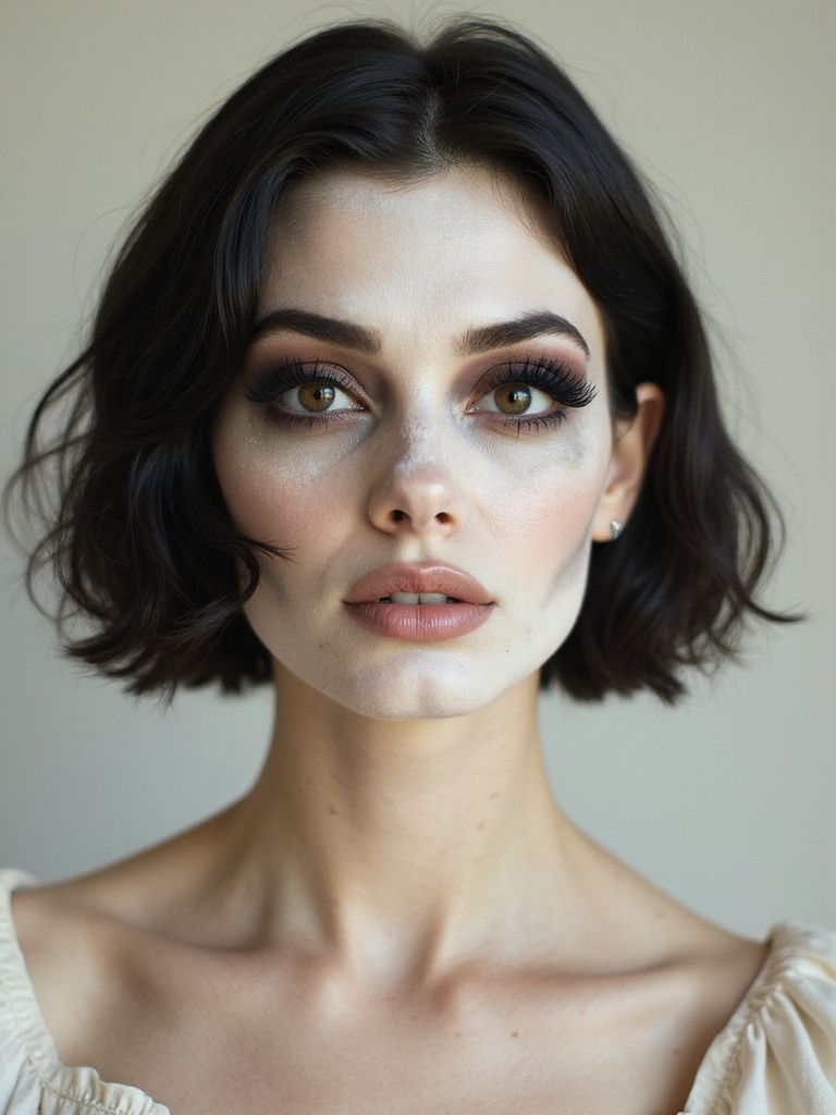 pale skin big eyes