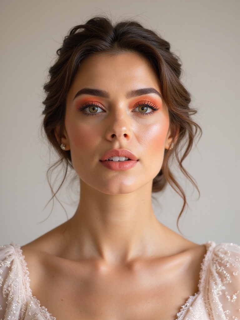 peachy coral bridal elegance