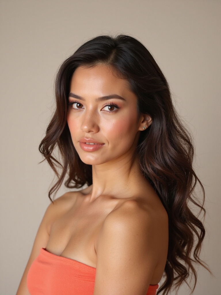 peachy coral vibrant glow