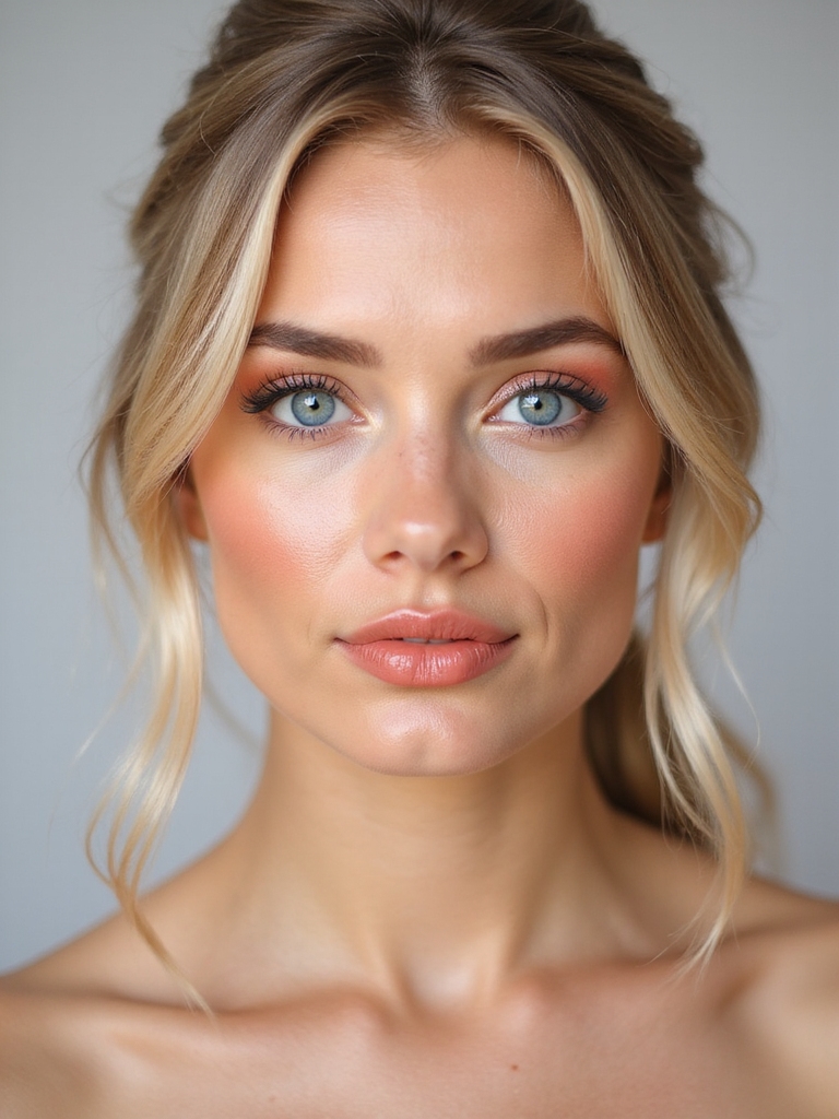 peachy coral wedding makeup