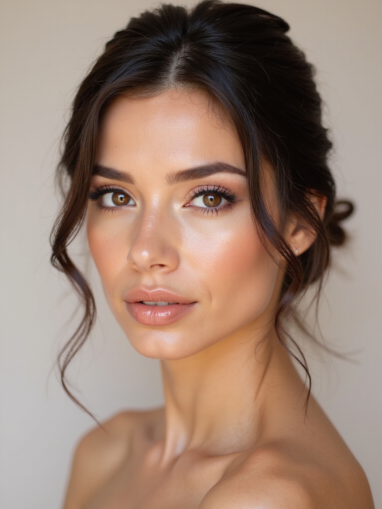 peachy nude bridal glow