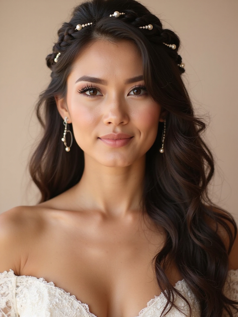 pearls enhance boho braids