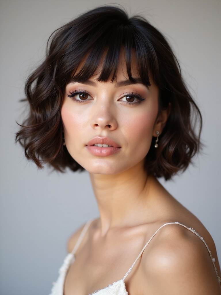 polished asymmetrical bob hairstyle