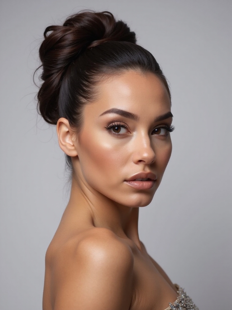 polished high sleek bun