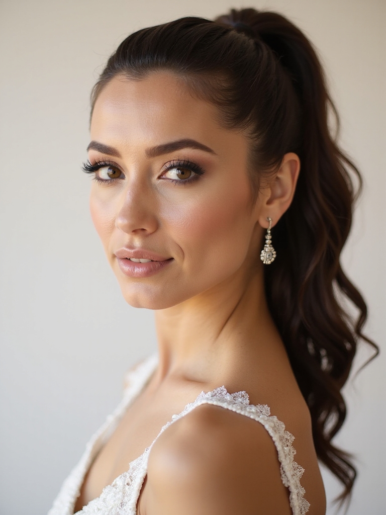 ponytail matches wedding dress code