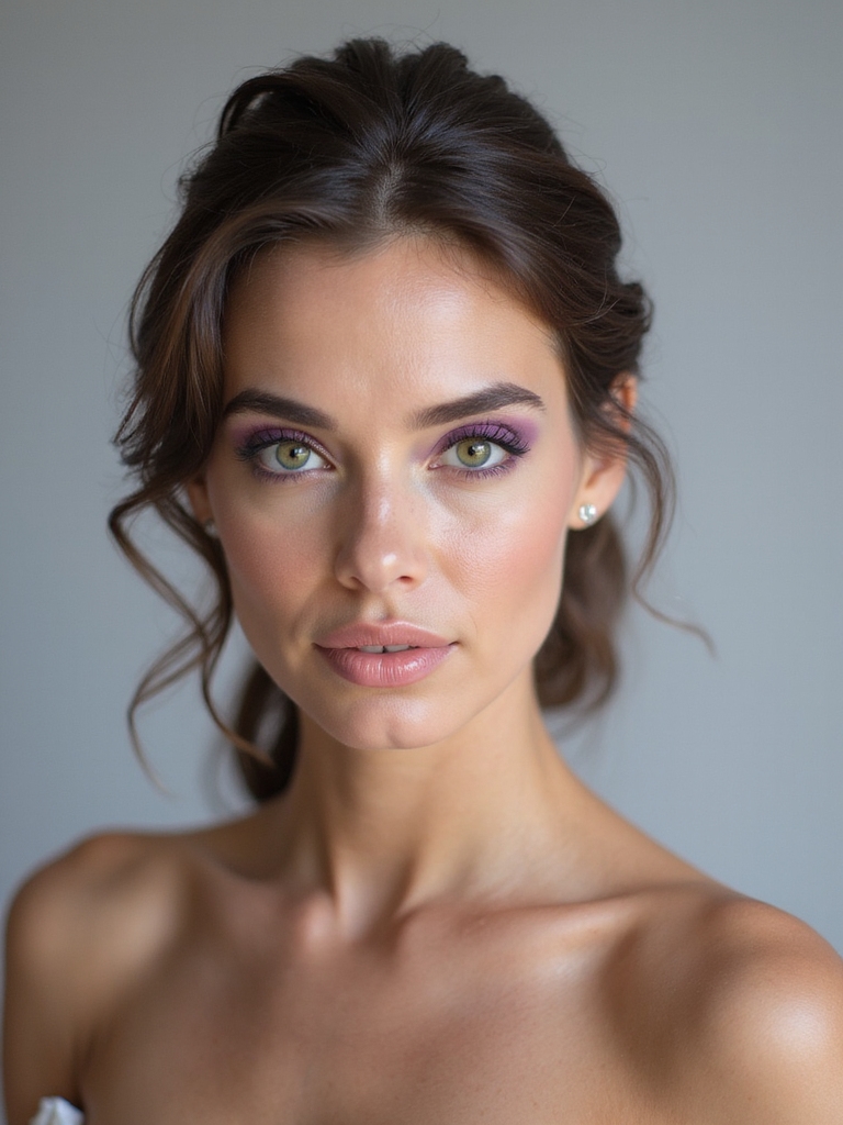 purple hues enhance green eyes