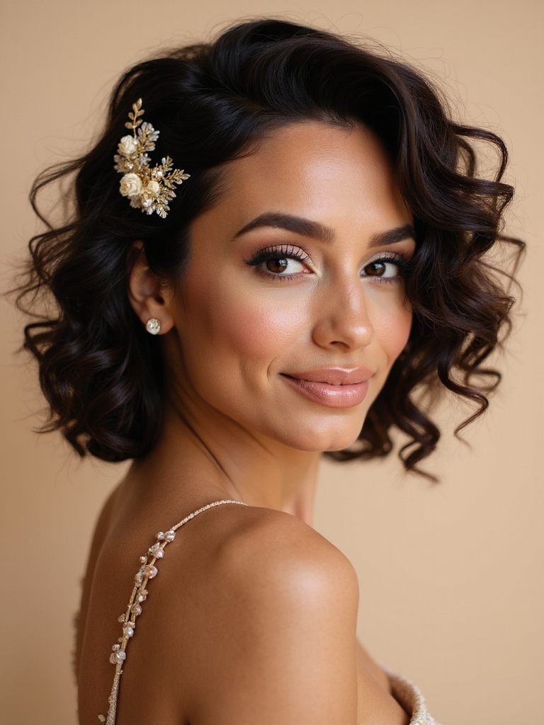quick floral half up style