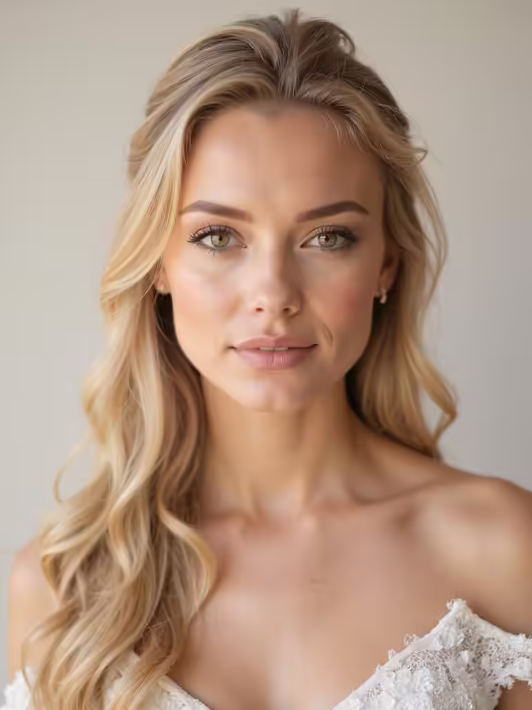 radiant blonde bride looks