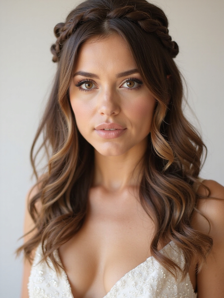 romantic braided crown hairstyle