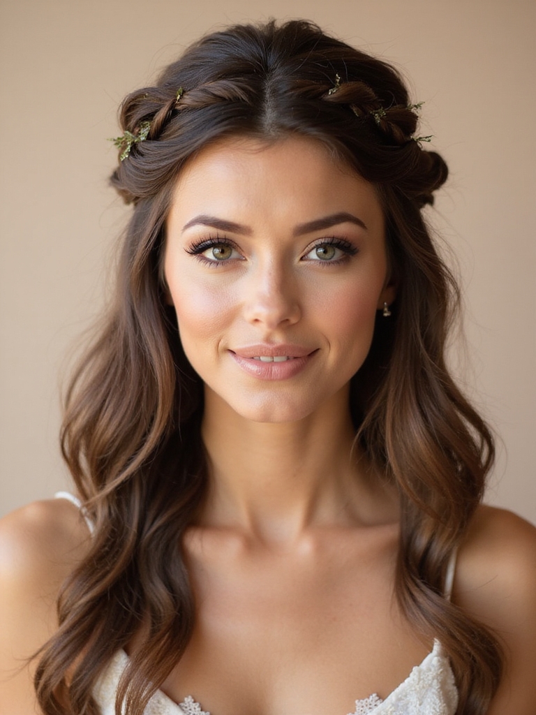 romantic braided crown style