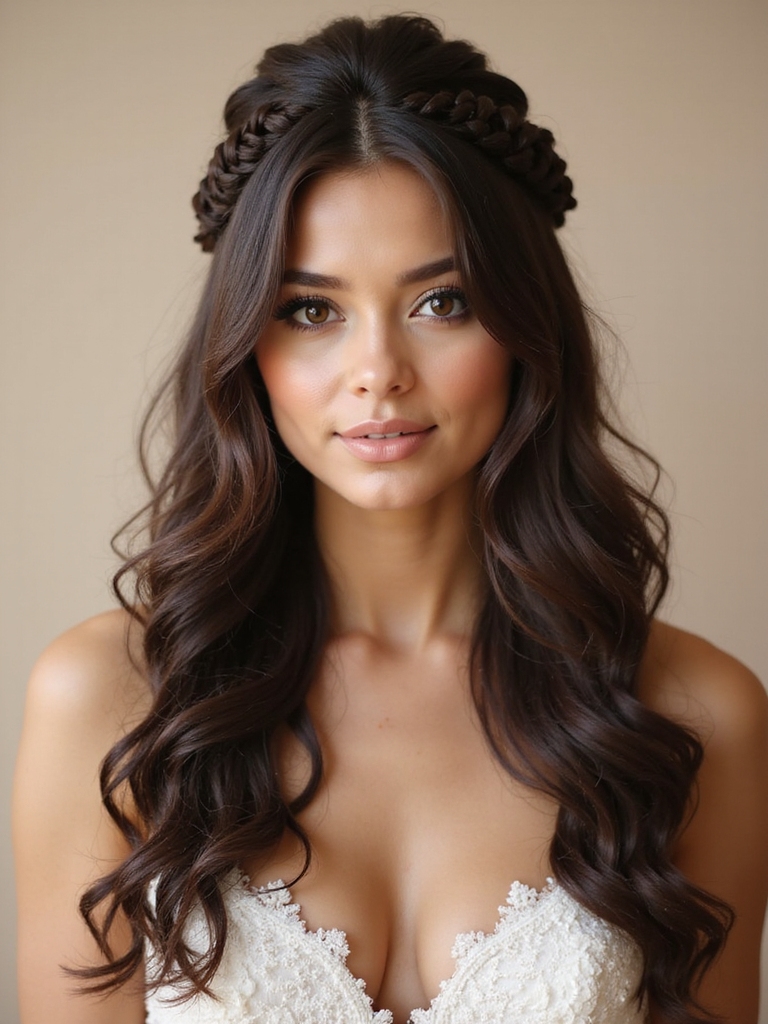 romantic braided half up styles